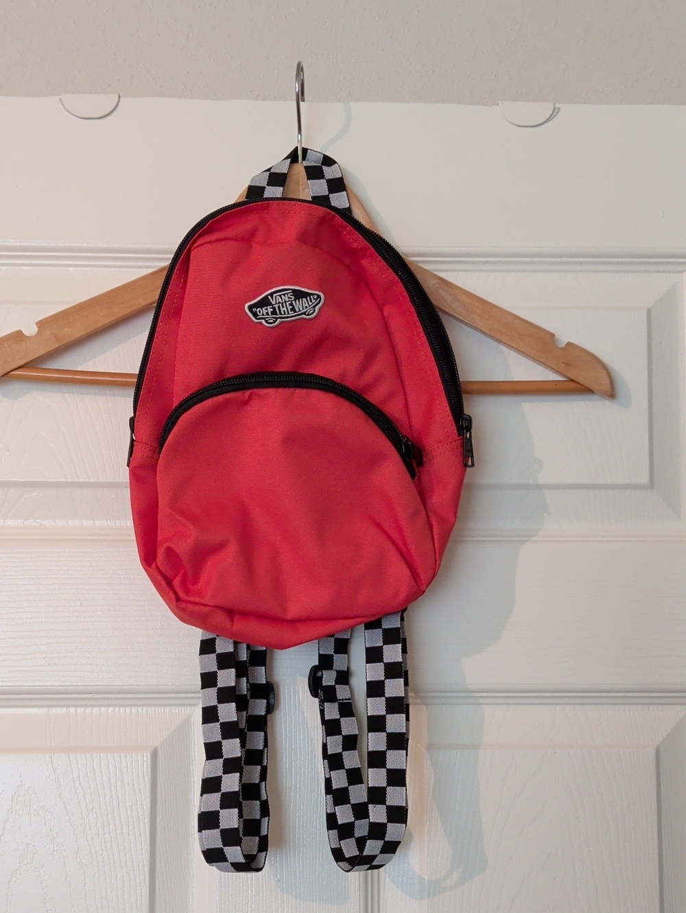 Vans Orange Mini Backpack with Checkerboard Straps